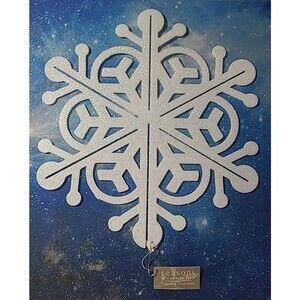 10 MIDWEST Seasons of Cannon Falls WHITE GLITTER SNOWFLAKE Ornament  10 1/2"